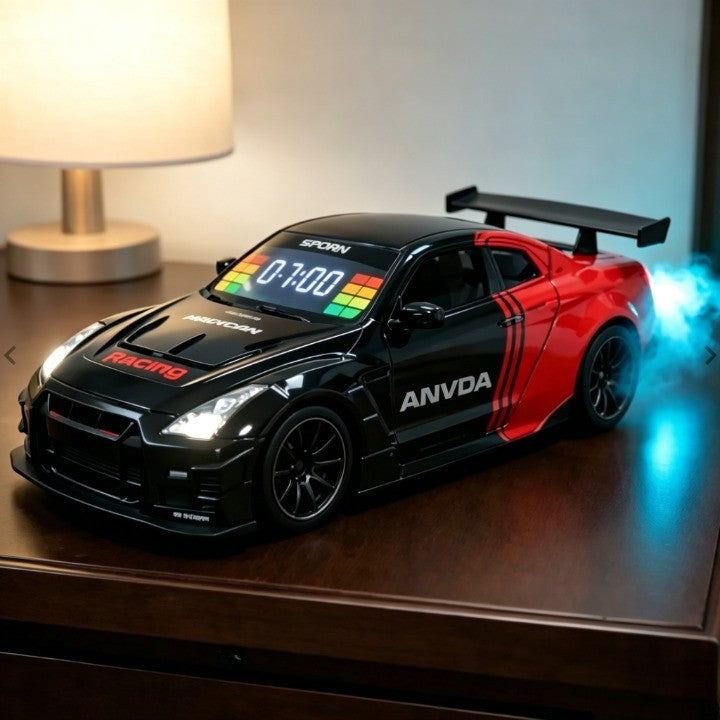 🏎️ 2026 ساعة منبه للسيارة الخارقة المطورة - تأثيرات واقعية لدوران المحرك وأضواء متحركة