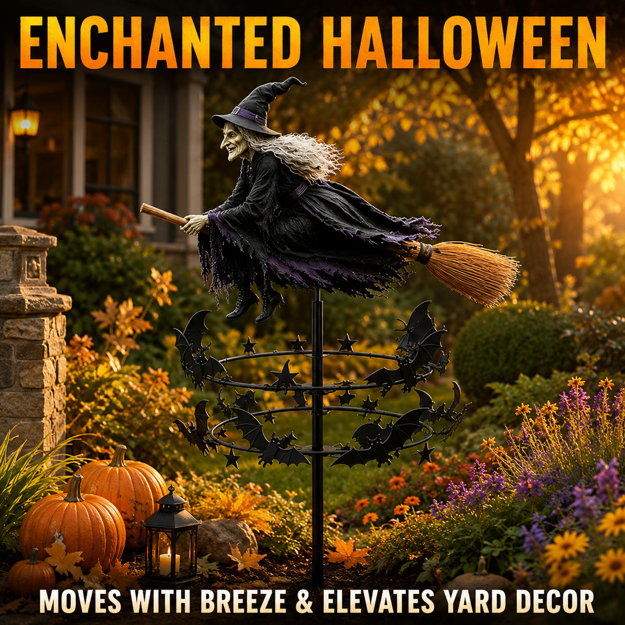 🔥50% Off Last Day -Halloween Early Bird Special🧙♀️ The Enchanted Witch Garden Wind Spinner