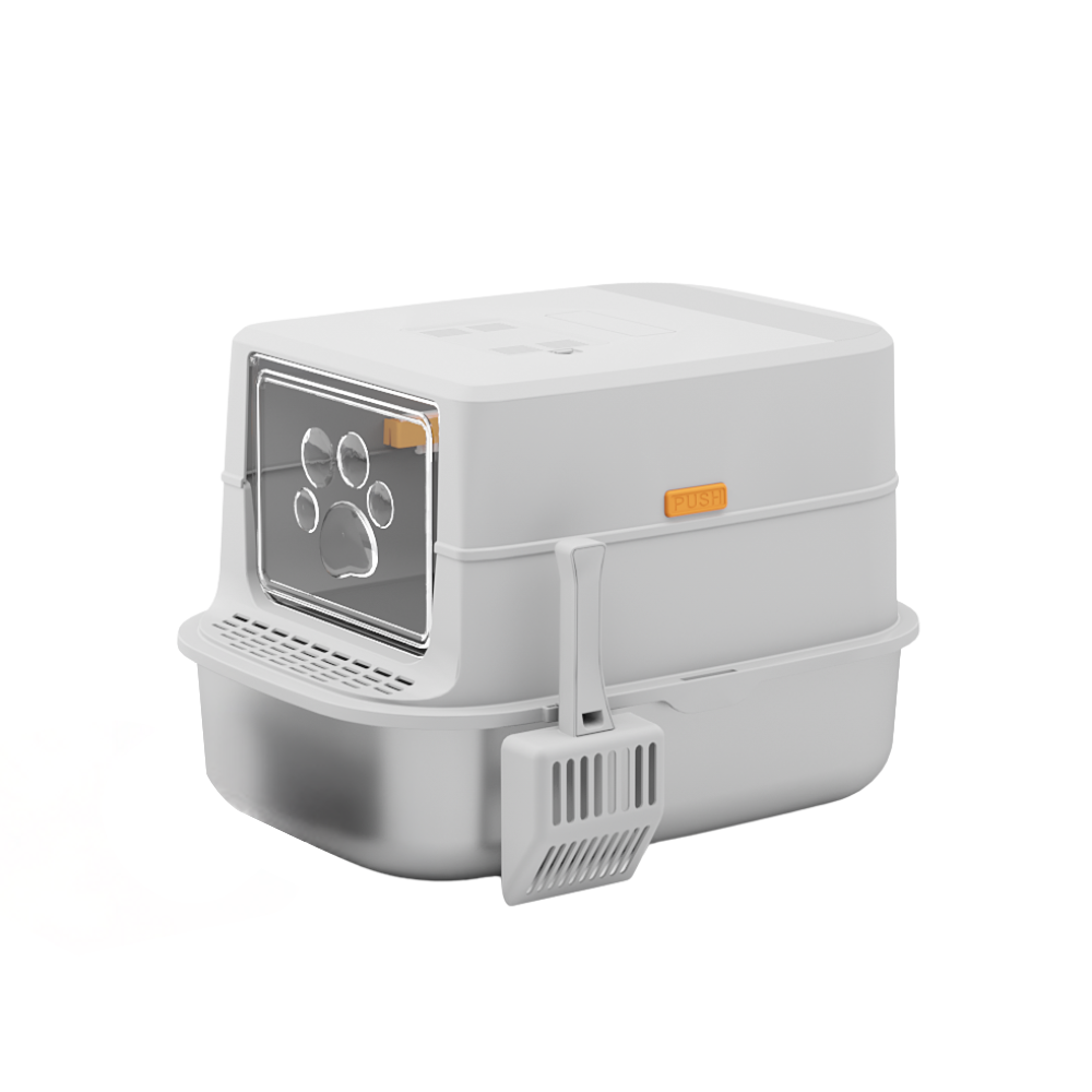 XL Stainless Steel Sifting Litter Box for Regular Clumping Litter