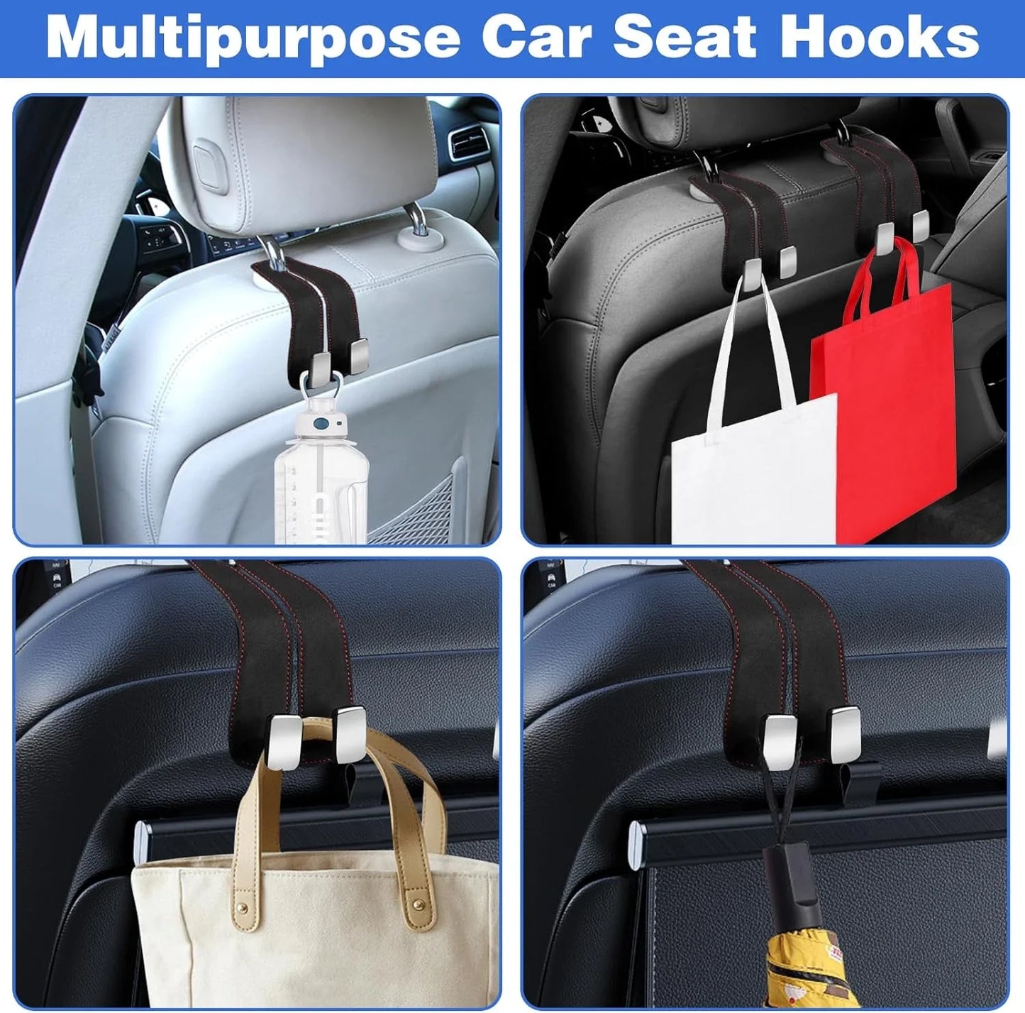 2Pcs Car Seat Hooks Purse Hook For Car