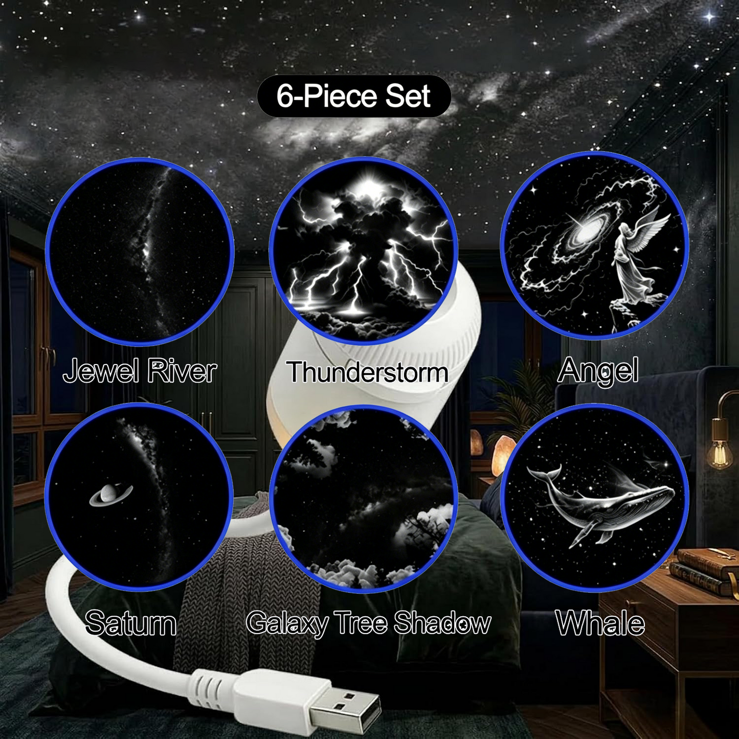 2-in-1 Galaxy Projector Night Light