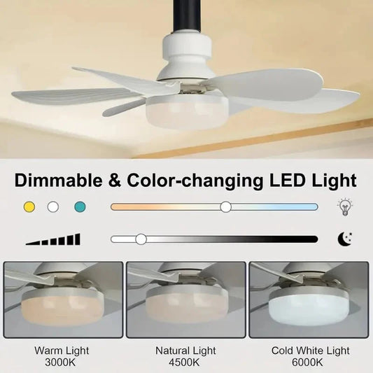 🎁 2-in-1 Portable Ceiling Fan with Light (Includes Remote Control)