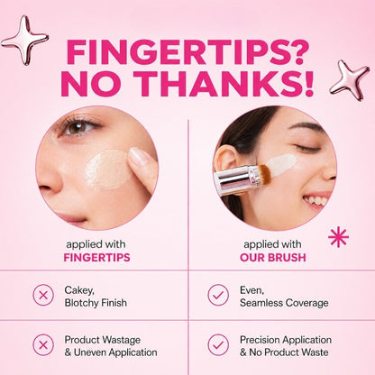 Korean 2‑in‑1 Color‑Changing Foundation Stick with Travel Brush