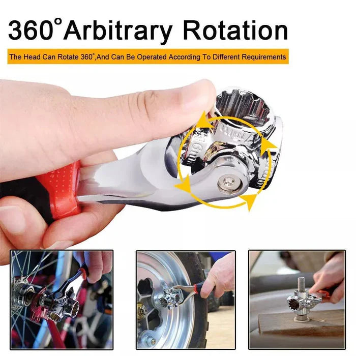 52 in 1 Socket Wrench Tool,Universal Wrench with Multifunction 360 Degree Rotating Head