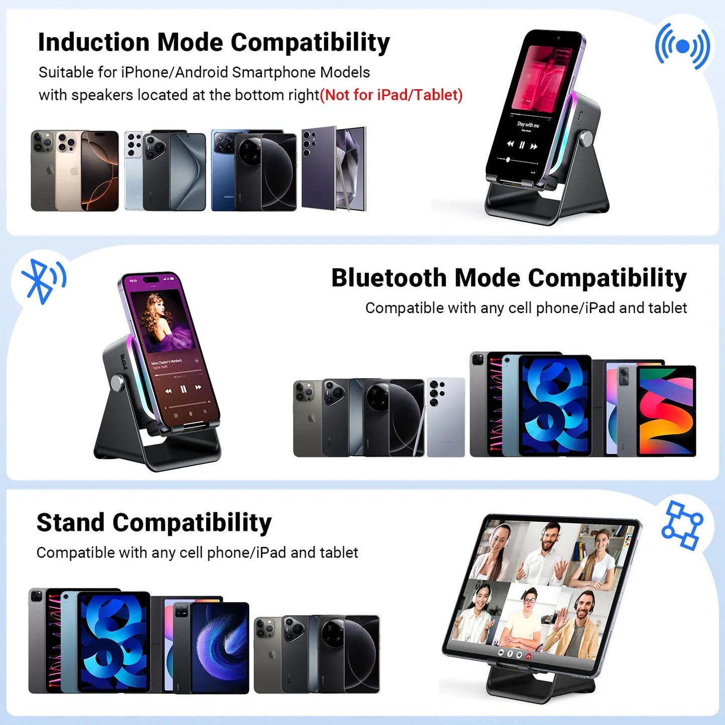 Wireless Induction Audio Speaker Stand