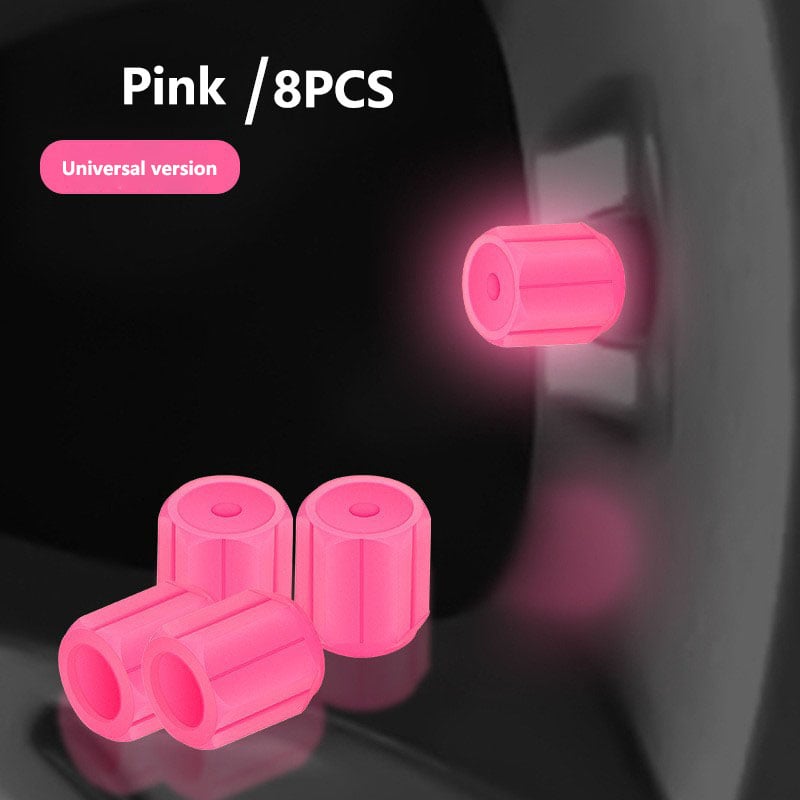 🔥Tire Valve Cap Set, 8PCS Fluorescent Glow in The Dark Air Caps Cover