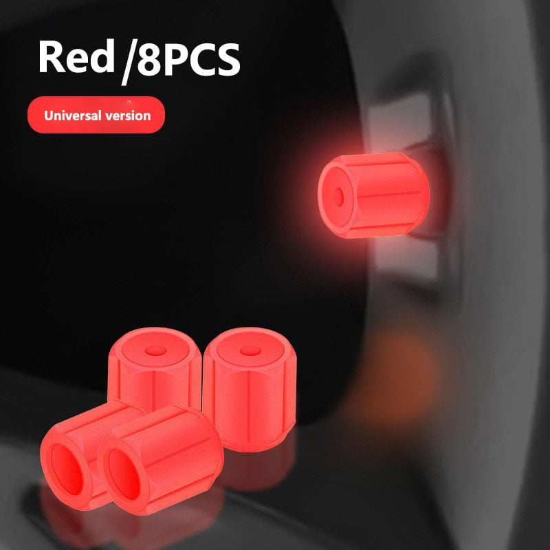 🔥Tire Valve Cap Set, 8PCS Fluorescent Glow in The Dark Air Caps Cover