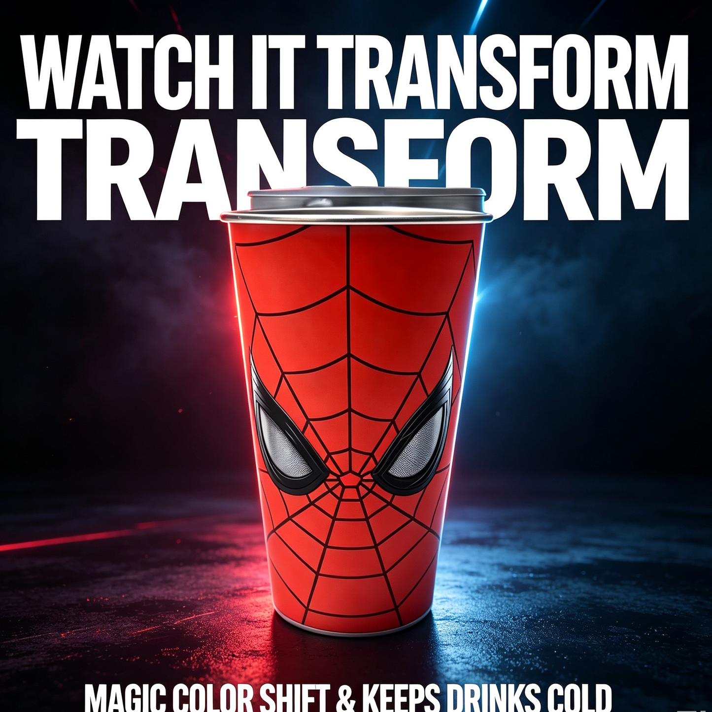 Magic Cold-Changing Spider-Man Coffee Cup – Color-Changing Gradient Tumbler for Iced Drinks