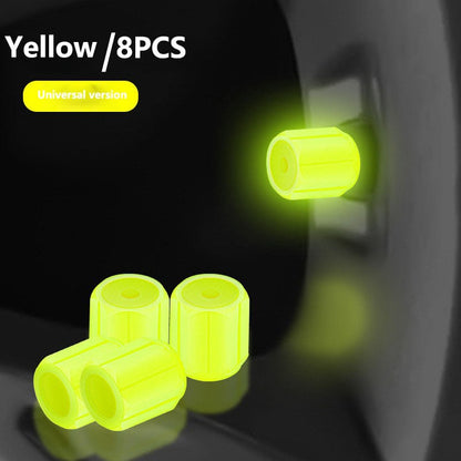 🔥Tire Valve Cap Set, 8PCS Fluorescent Glow in The Dark Air Caps Cover