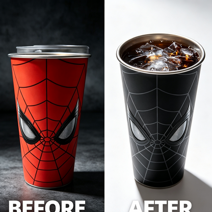 Magic Cold-Changing Spider-Man Coffee Cup – Color-Changing Gradient Tumbler for Iced Drinks