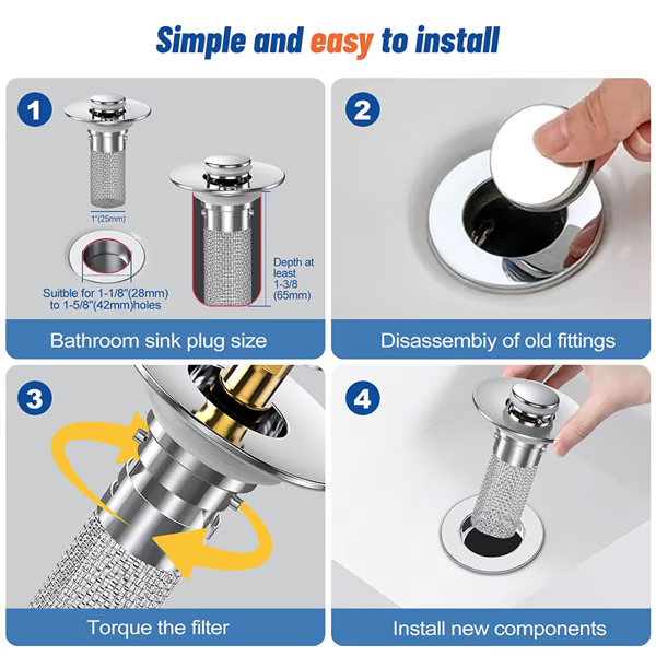 🔥Universal 2-in-1 Pop-Up Drain Stopper