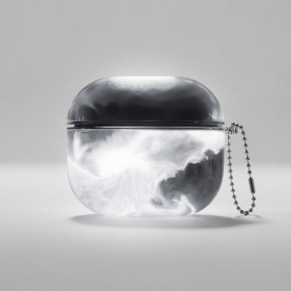 جراب سماعة أذن لامع براق سائل رملي لسماعات AirPods 4 3 2 1 و AirPods Pro 3 2، غطاء سماعة رأس لامع متحرك رملي رائع مظلم