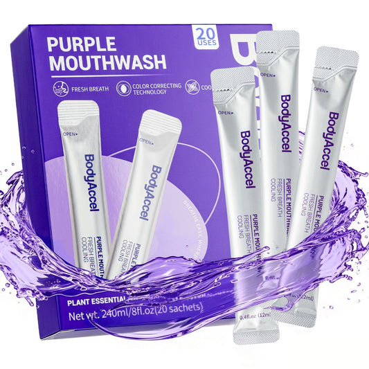 BodyAccel Purple Mouthwash - Teeth Whitening🔥Color Correcting Whitening Mouthwash