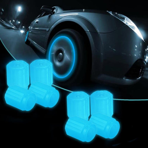 🔥Tire Valve Cap Set, 8PCS Fluorescent Glow in The Dark Air Caps Cover