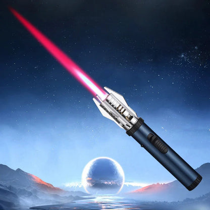 Hrimzw™ Lightsaber Lighter - Black Windproof Metal Torch Lighter with Red Flame for Kitchen, Candles & Outdoor Survival - Cool Gift for Star Wars Fans