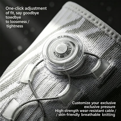 Knob-Adjustable Silicone Shock-Absorbing Knee Sleeve with Dual Spring Support