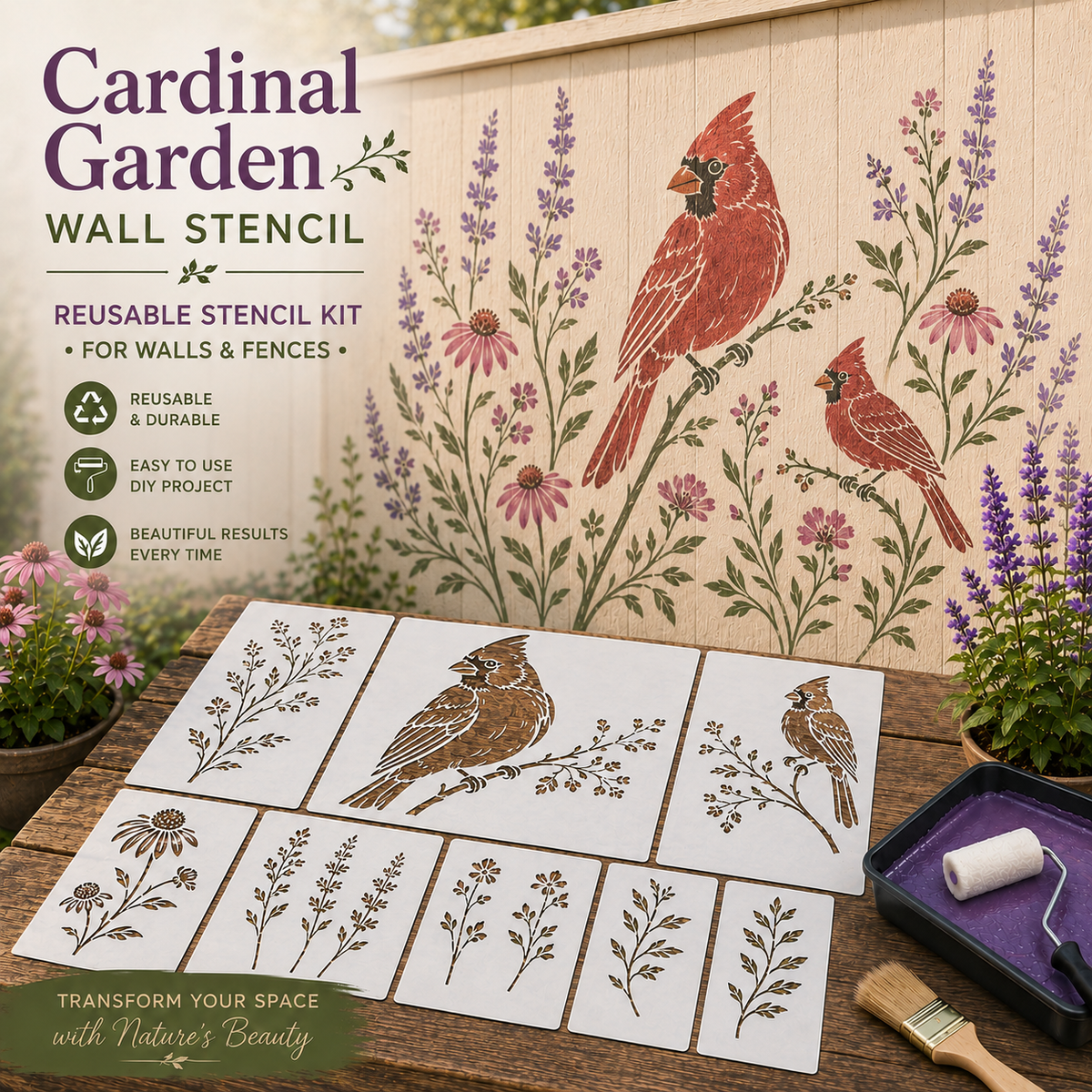 📦🌿 Garden Wall Stencil—Make your walls look lively and not monotonous🔥🎁Give your child a vivid home🏠