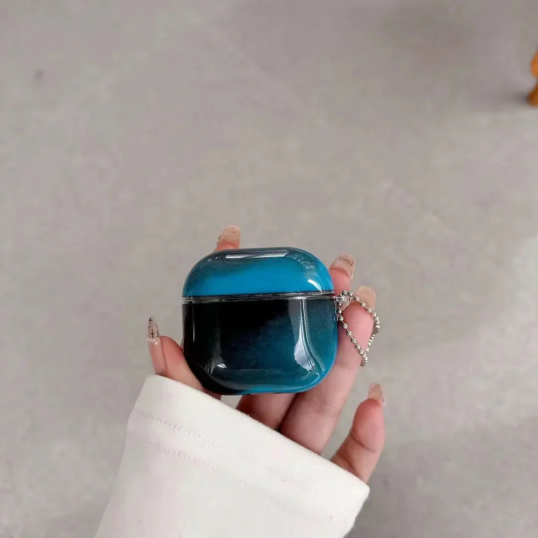 جراب سماعة أذن لامع براق سائل رملي لسماعات AirPods 4 3 2 1 و AirPods Pro 3 2، غطاء سماعة رأس لامع متحرك رملي رائع مظلم