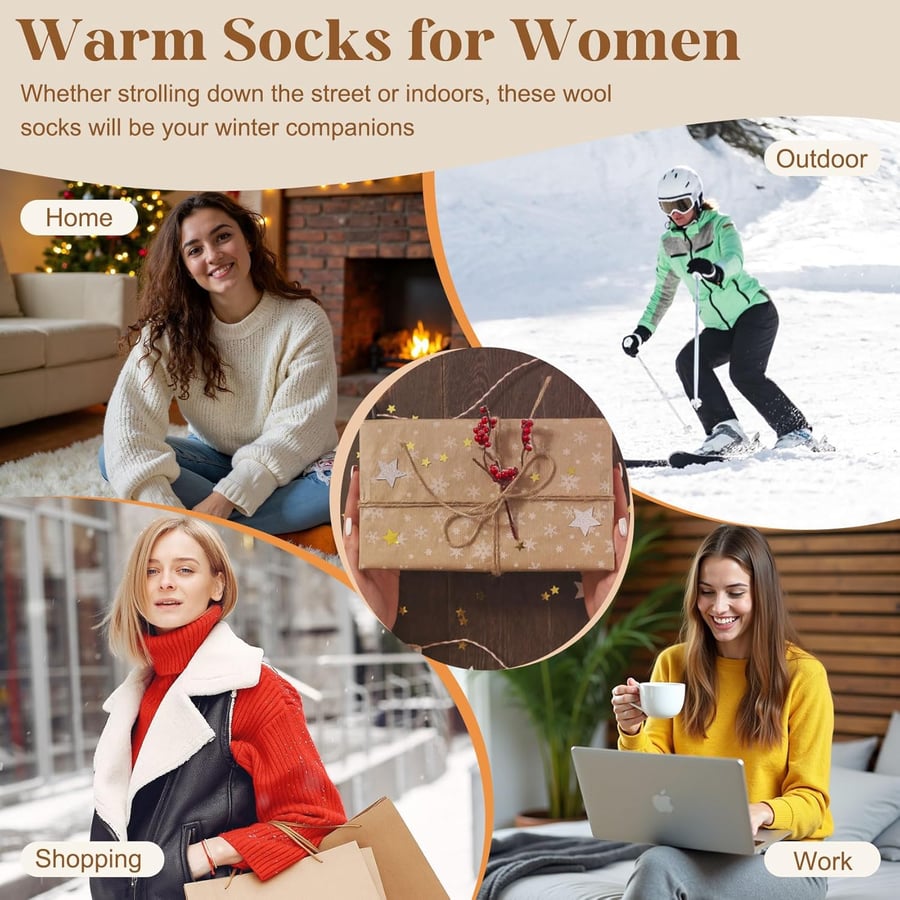 Nyzfexk Women's Solid Mid-calf Socks, Casual Soft Comfy Warm Socks for Fall & Winter, Women's Socks for Daily Wear