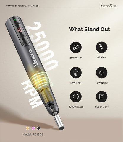 Pen-Shaped Rechargeable Nail Drill