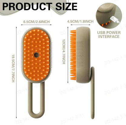 🐾Premium 3-in-1 Electric Pet Steam Brush - Steam, Massage & Hair Removal