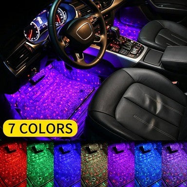Car USB Foot Full Earth Star LED Ambient Light with Remote Control