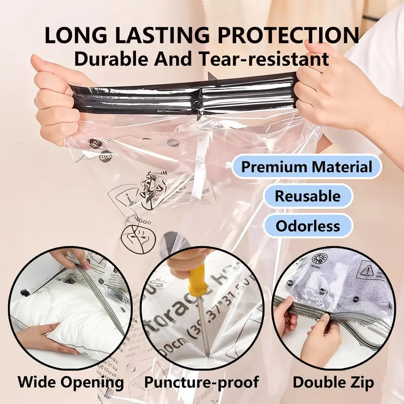 Cordless Travel Vacuum Storage Compression Bag Set