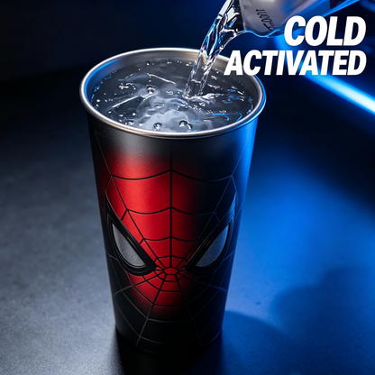 Magic Cold-Changing Spider-Man Coffee Cup – Color-Changing Gradient Tumbler for Iced Drinks