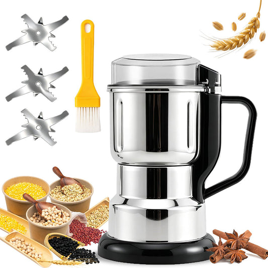 🌾 304 Stainless Steel Electric Grain Mill Grinder – High-Speed Flour, Coffee & Spice Powder Maker