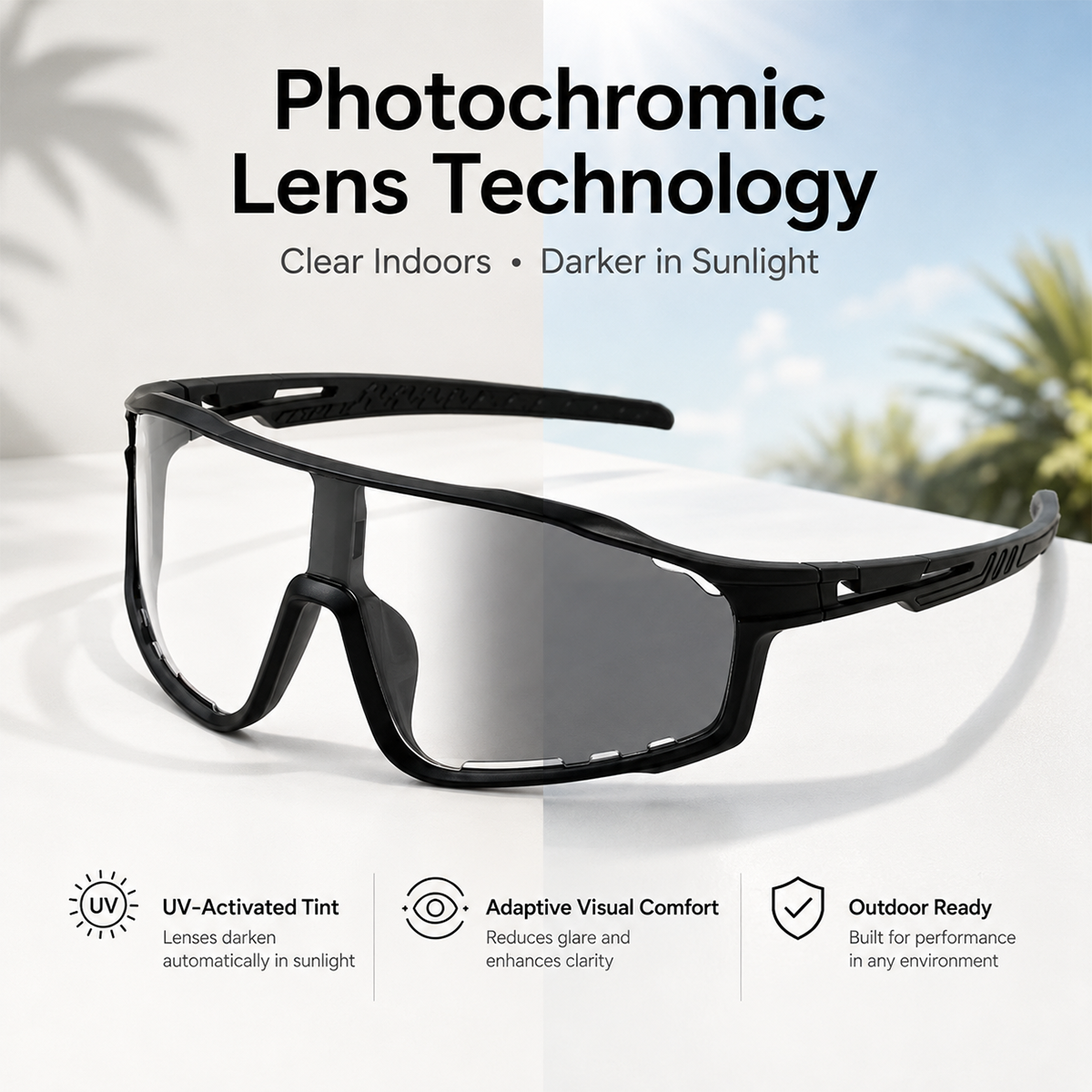 ☀️ نظارات السلامة المستقطبة متلونة بالضوء UV400