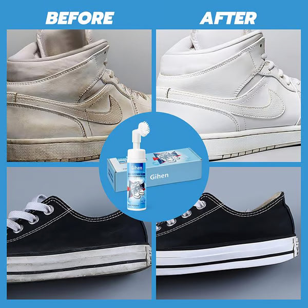 🔥🔥SALE 49% OFF！！-Gihen Shoe Cleaner Kits (9.17 oz), Water-Free Foam Shoe Cleaner with Shoe Brush and Shoe Cloth