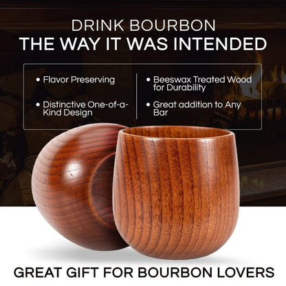 🔥2025 Hot Sale🔥Handmade and Charred Drinking Vessel -Original Wooden Bourbon Drinking Glass