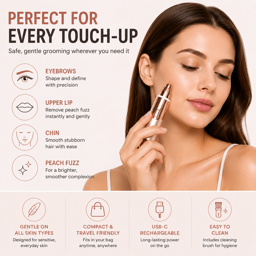 2-in-1 Women's Eyebrow and Facial Hair Removal Device