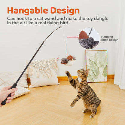 🐦Flapping Bird Cat Toy – Rechargeable, Chirping & Touch-Activated
