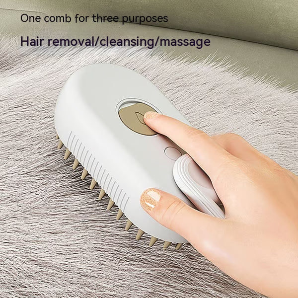 🐾Premium 3-in-1 Electric Pet Steam Brush - Steam, Massage & Hair Removal