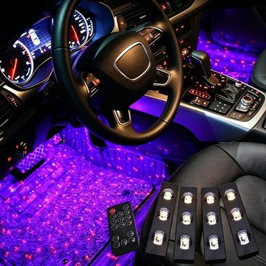Car USB Foot Full Earth Star LED Ambient Light with Remote Control