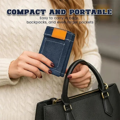 Mini Jeans Shaped Wallet - Denim Bifold Wallet for Men & Women