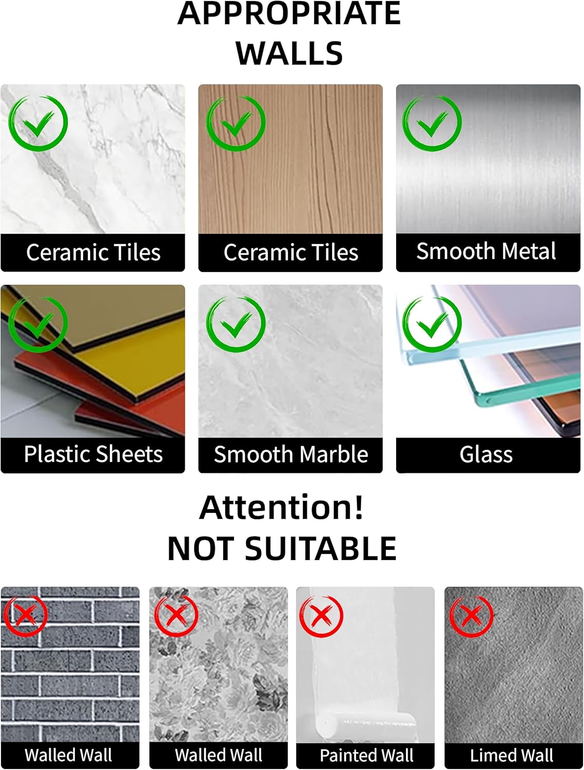 No-Drill Strong Suction Cup Hair Dryer Stand - Adjustable Bathroom Storage