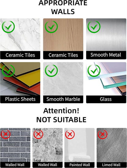 No-Drill Strong Suction Cup Hair Dryer Stand - Adjustable Bathroom Storage