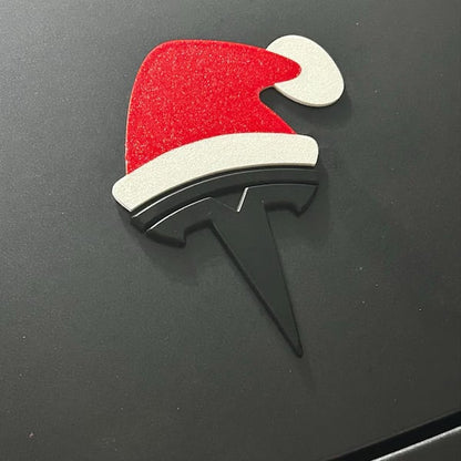 Santa Hat Overlay for Tesla Emblem, Reusable!