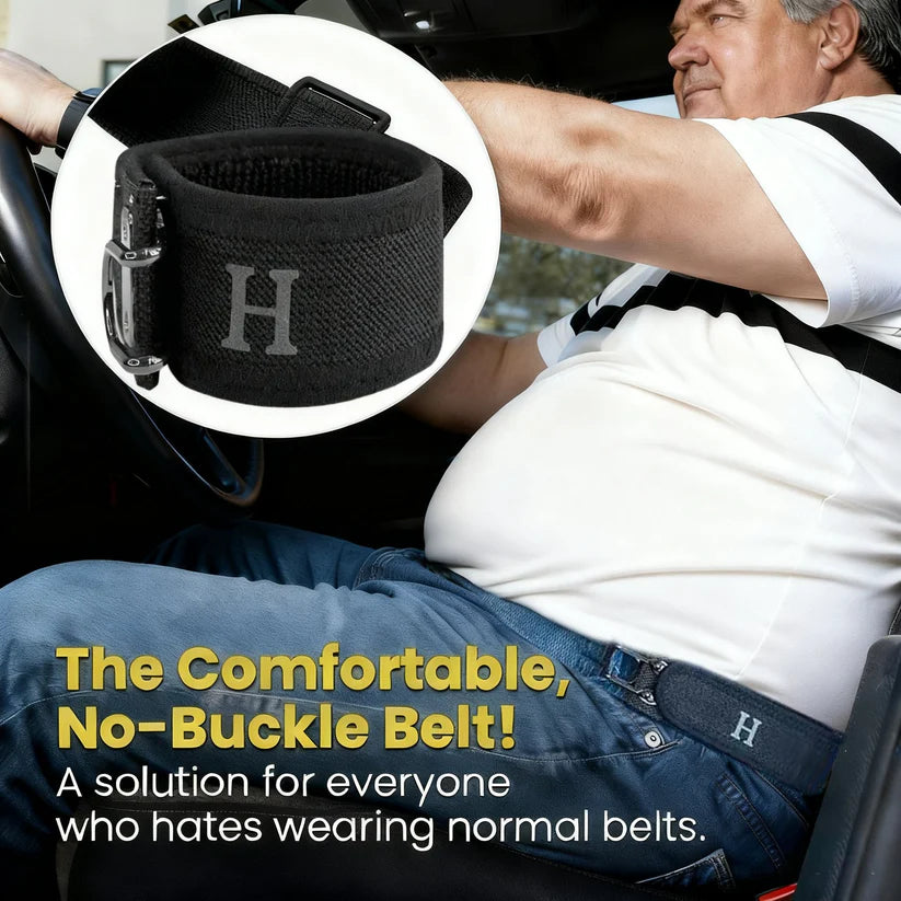 Tactical Metal Hook Elastic Belt (Unisex) - No Buckle Invisible Design | Soft Adjustable Side