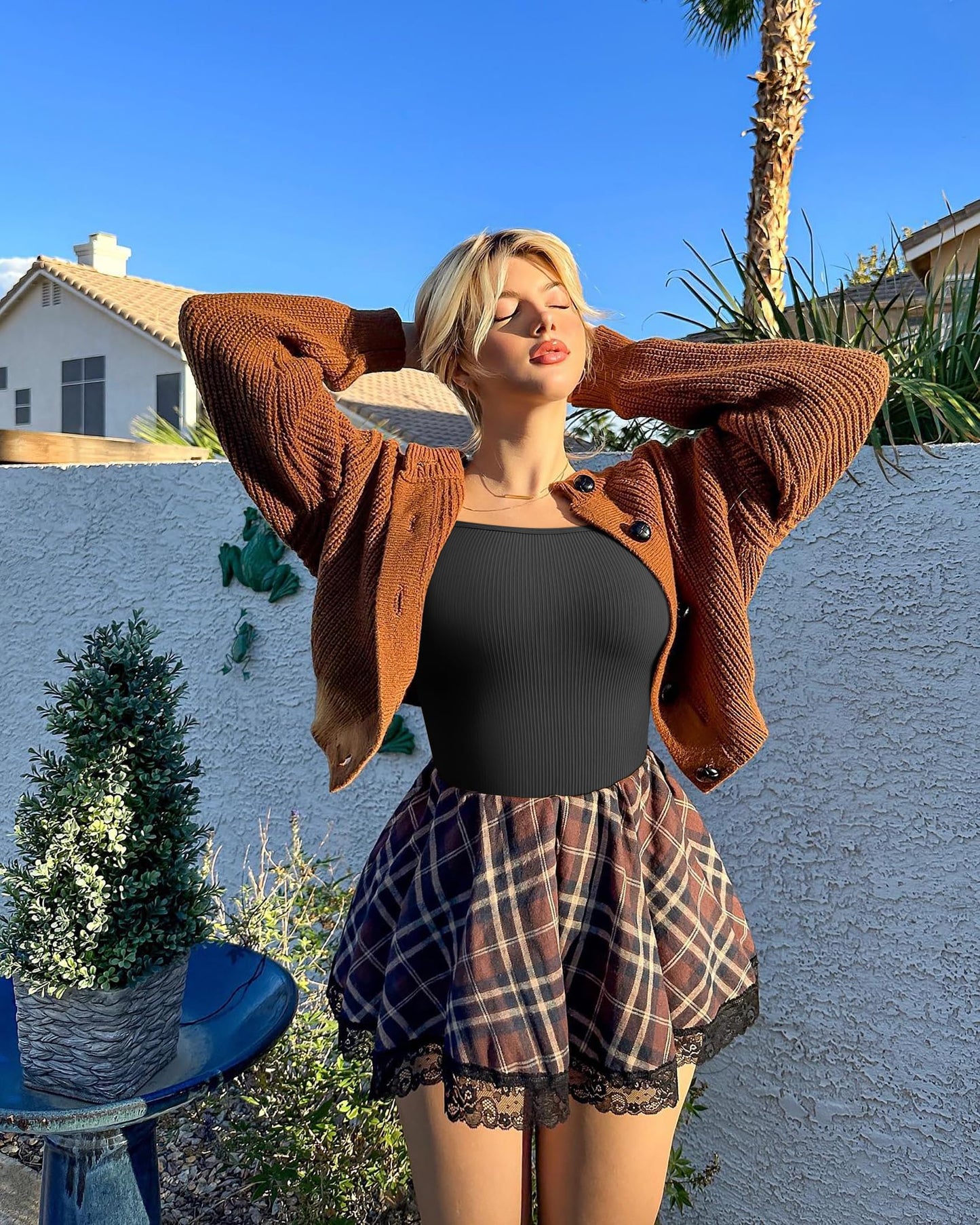 Women's Sexy Ribbed Straps Square Neck Sleeveless Tummy Control Tank Top Bodysuits