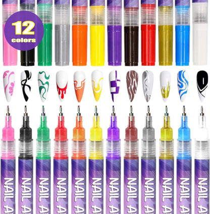 🎅🌟CHRISTMAS SPECIAL PRICE: $24.99!!⏳12 Colors Nail Art Pens Set🎨💅