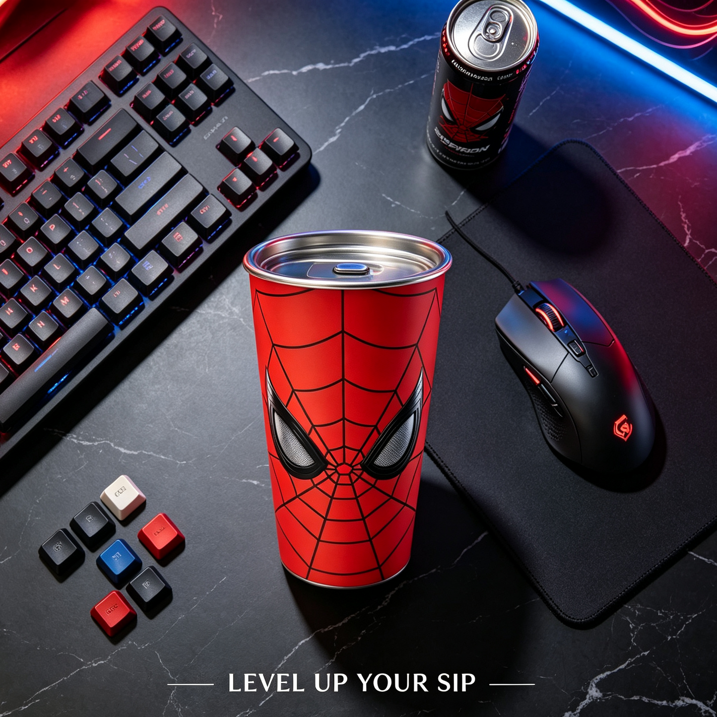 Magic Cold-Changing Spider-Man Coffee Cup – Color-Changing Gradient Tumbler for Iced Drinks