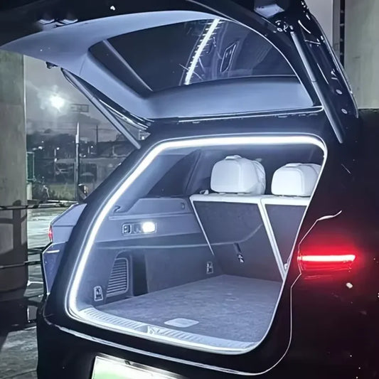 مصباح صندوق السيارة العالمي الأوتوماتيكي LED، شريط إضاءة صندوق السيارة بمستشعر أوتوماتيكي مع إضاءة ديناميكية متدفقة لسهولة التركيب