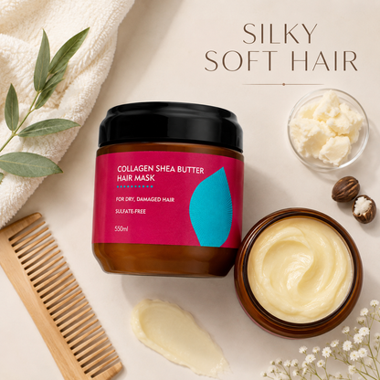 Instant Liquid Silk Collagen & Shea Butter Hair Mask – Deep Repair for Dry & Frizzy Hair
