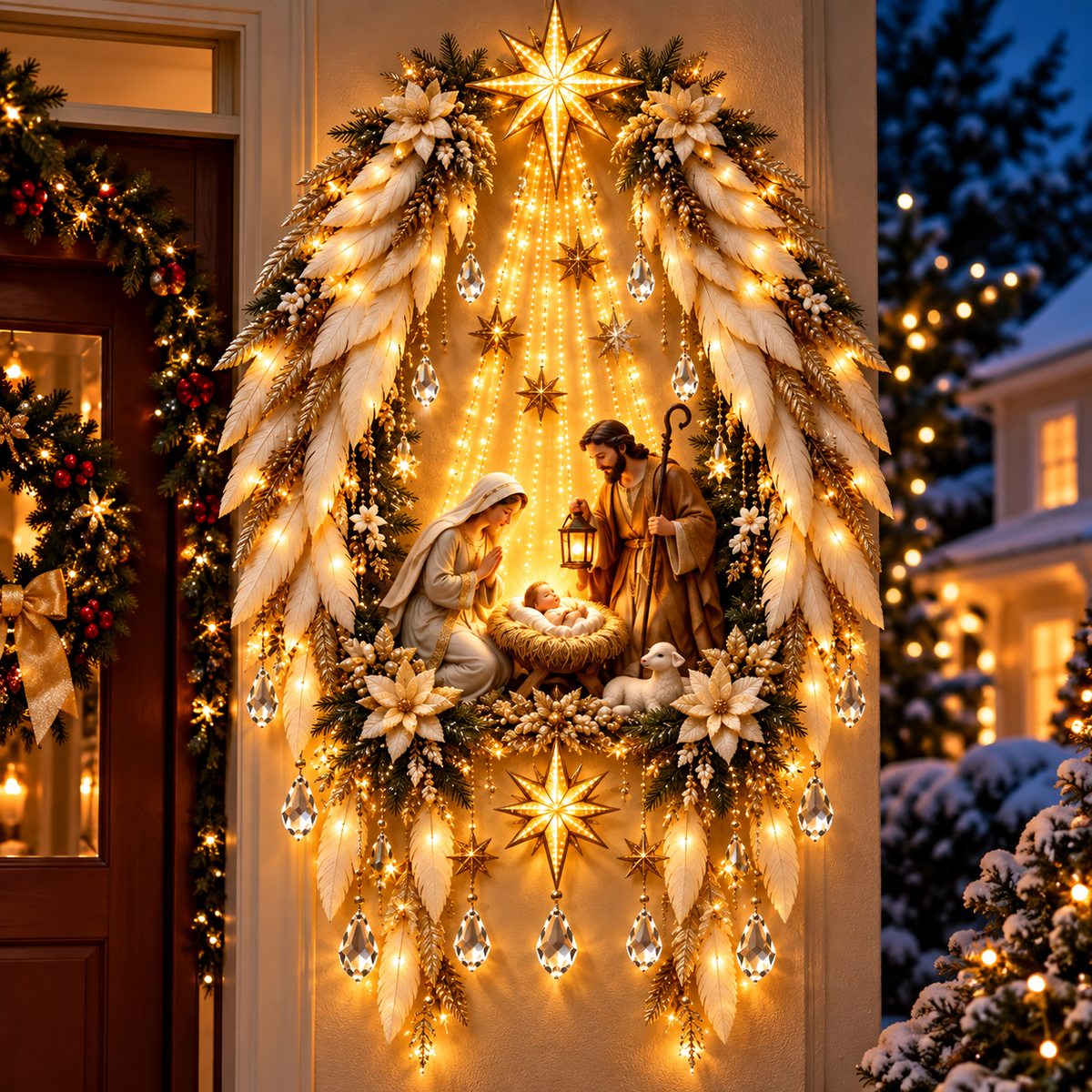 ✨Angel Blessing Starfall Wall Light – Heavenly Christmas Wall Decor-o