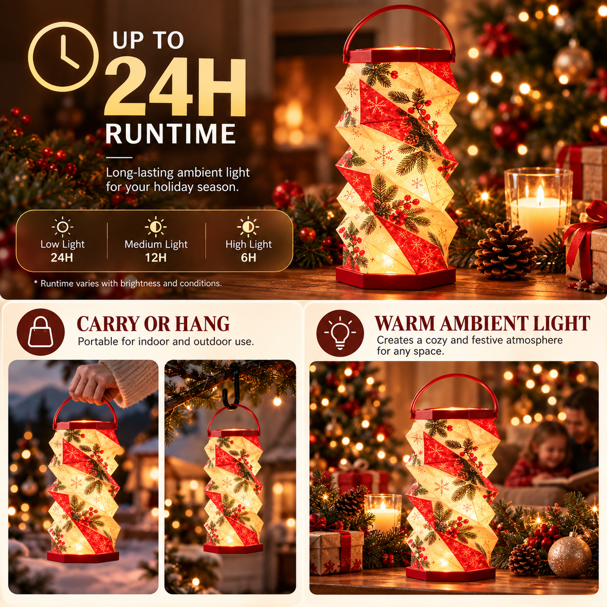 👻🔥Unfold the Glow — Portable Rotating Lantern