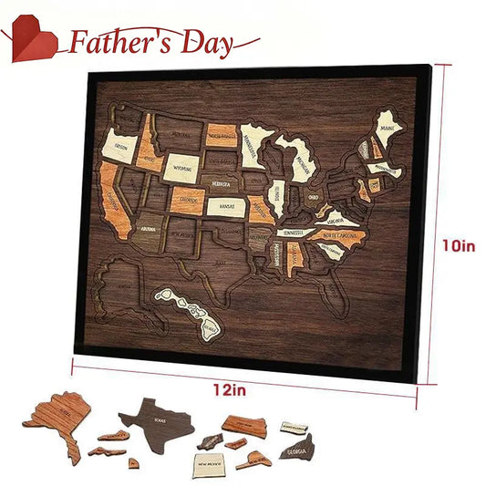 Wooden USA Travel Map Puzzle