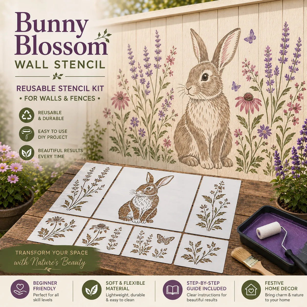 📦🌿 Garden Wall Stencil—Make your walls look lively and not monotonous🔥🎁Give your child a vivid home🏠